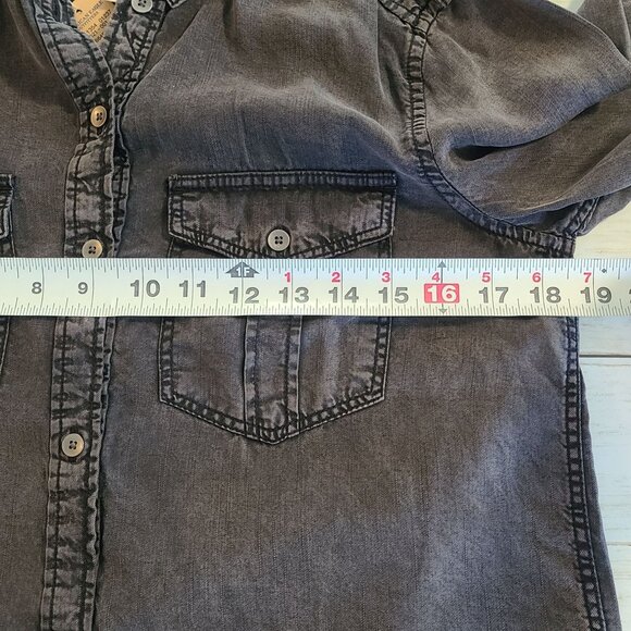 American Eagle Chambray Boyfriend Fit Button Up Shirt Womens Small Casual NEW - Picture 6 of 8